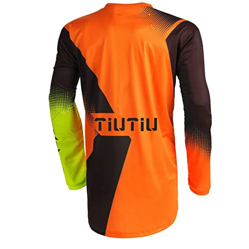 Maillot Hombre Verano MTB Manga Larga Bicicleta Downhill Deportes Al Aire Libre Camiseta Ciclismo Motocross Ropa Tops (Color-02,XS)