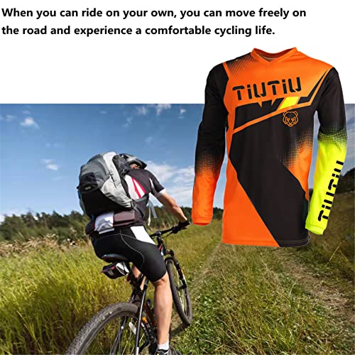 Maillot Hombre Verano MTB Manga Larga Bicicleta Downhill Deportes Al Aire Libre Camiseta Ciclismo Motocross Ropa Tops (Color-02,XS)