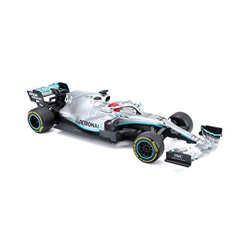Maisto Tech R/C F1 Mercedes AMG Petronas W10 (2019): Coche teledirigido Lewis Hamilton a Escala 1:24, fidelidad 1, 2,4 GHz, Mando a Distancia, 22 cm, Color Plateado (582352)