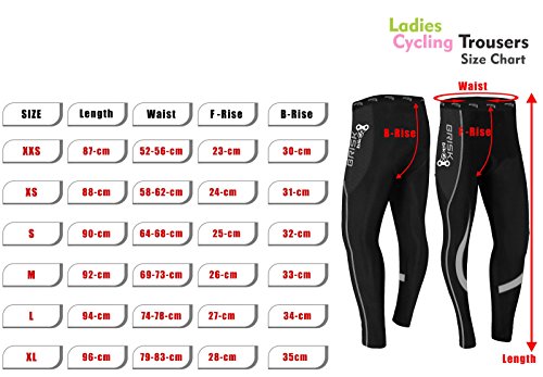 Mallas de ciclismo acolchadas de invierno, pantalones térmicos para andar en bicicleta, para mujer (Black/Pink, S)