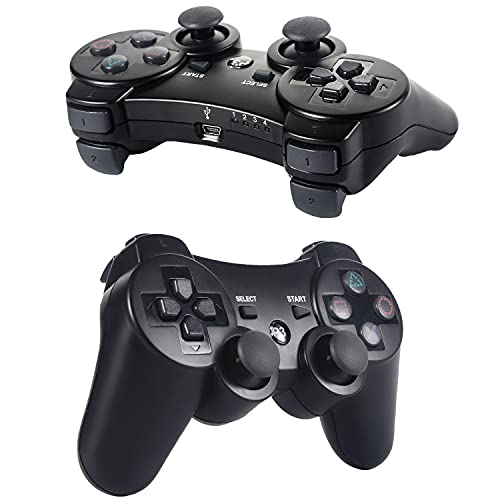 Mando PS3,Sefitopher Bluetooth Controller Joystick con Doble vibración Compatible para Playstation 3 con Cable
