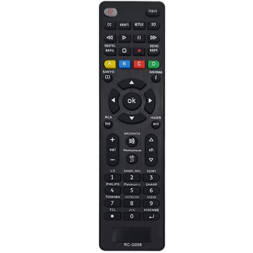 Mando Universal TV Apto para Sony/TCL/Hisense/LG/Sharp/Toshiba/Hitachi/Samsung/Philips/Panasonic Smart TV- No Requiere configuración Mando a Distancia Universal de TV
