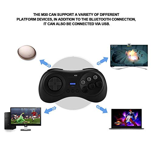 Mango de Juego Bluetooth con conexión USB Bluetooth Diseño Antideslizante para Switch Game 8Bitdo M30