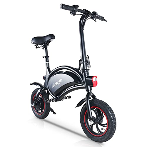 Mangoo Bicicleta Eléctrica, Motor de 250W Bicicleta Eléctrica Plegable, Bicicleta Eléctrica de 12"para Adultos, 25 km/h, 36V 6.0 AH Batería Li-Ion. (Black)