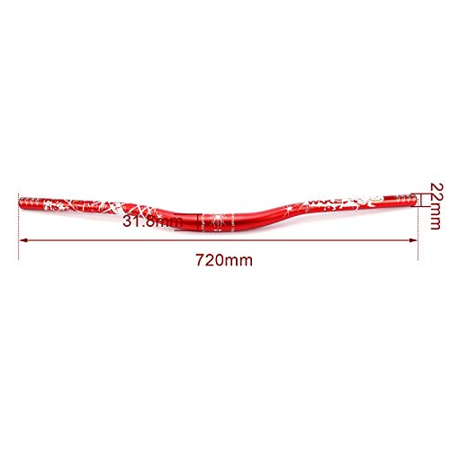 Manillar para Bicicleta de Montaña Aleación de Aluminio Modelo de Telaraña 780mm (720mm, Rojo)