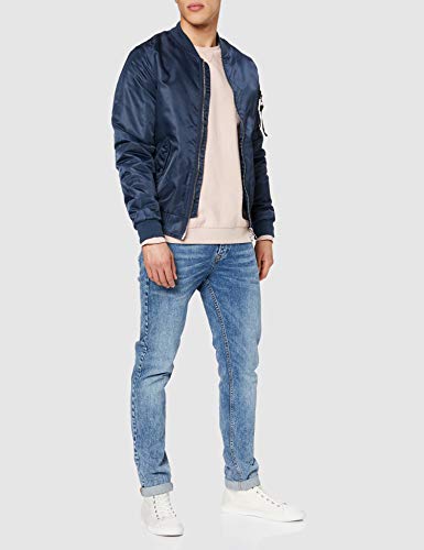 Marca Amazon - find. Cazadora Estilo Bomber para Hombre, Azul (Navy), S, Label: S