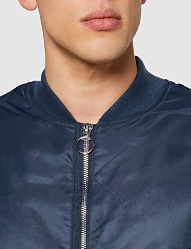 Marca Amazon - find. Cazadora Estilo Bomber para Hombre, Azul (Navy), S, Label: S