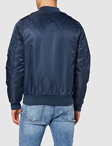 Marca Amazon - find. Cazadora Estilo Bomber para Hombre, Azul (Navy), S, Label: S