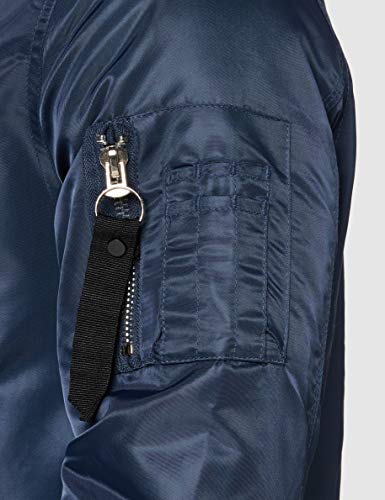 Marca Amazon - find. Cazadora Estilo Bomber para Hombre, Azul (Navy), S, Label: S