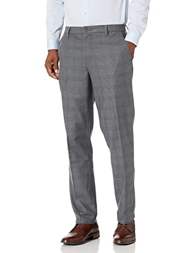 Marca Amazon - Goodthreads - Pantalones chinos de vestir antiarrugas de corte atlético para hombre, gris, cuadros (Grey Glen Plaid), 32W x 29L