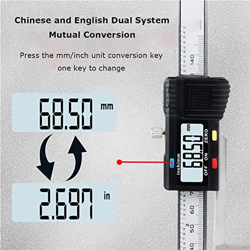 Marcador digital de elevación con altura de medición de 150 mm, pies magnéticos, conversión de milímetro/pulgada, base de acero inoxidable, medidor de profundidad Medidor de medición