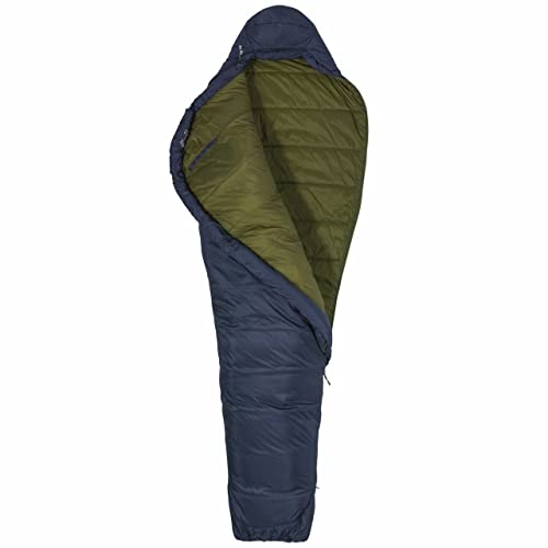 Marmot Ultra Elite 30 Saco de Dormir Mummy, Ultraligero, de Verano, para Acampar y Trekking, Hombres, Azul (Gris Dark Steel/Military Green), Regular-183 cm