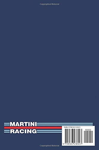 Martini Racing Horizontal Stripe Notebook: (110 Pages, Lined, 6 x 9)