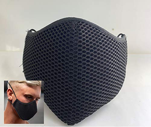 Mascarilla deportiva negra tejido 3D homologada reutilizable producto español