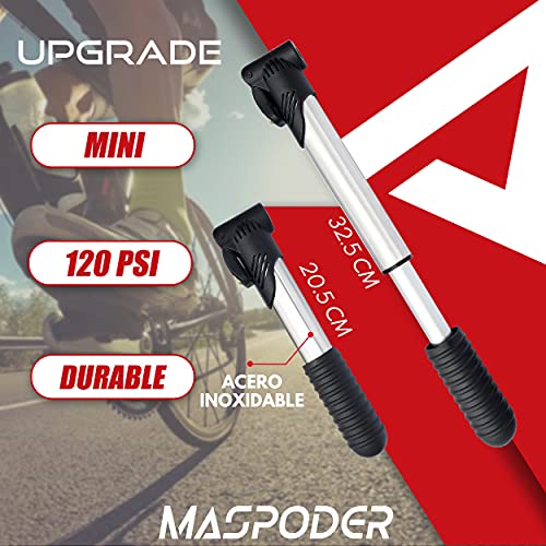 MASPODER Kit Herramientas Bicicleta, Bolsa Bicicleta Cuadro, Multiherramienta Bici Multifunción Profesional con Mini Bomba de Aire Bicicleta y Kit Repara Pinchazos para MTB Bicicleta Carretera Montaña