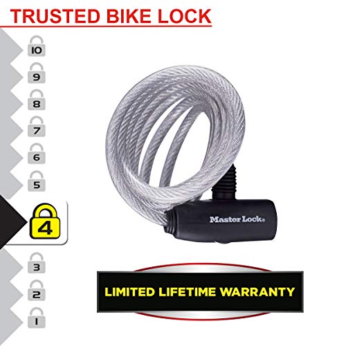 MASTER LOCK 8127EURDPRO Candado con Llave para Bicicleta, Color al Azar, 1. 8 m