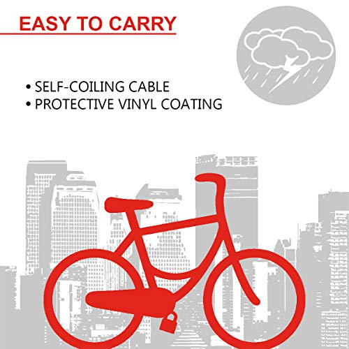 MASTER LOCK Candado Bicicleta [1,8 m Cable] [Llave] [Exterior] 8126EURDPRO - Ideal para Bicicleta, Monopatín, Paseante, Cortacésped y Otro Equipo