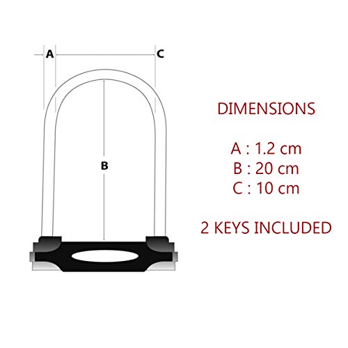 MASTER LOCK Candado Bicicleta U [Llave] [Soporte de Transporte] 8170EURDPRO - Ideal para Bicicleta, Bicicleta Electrica, Bicicleta Montaña