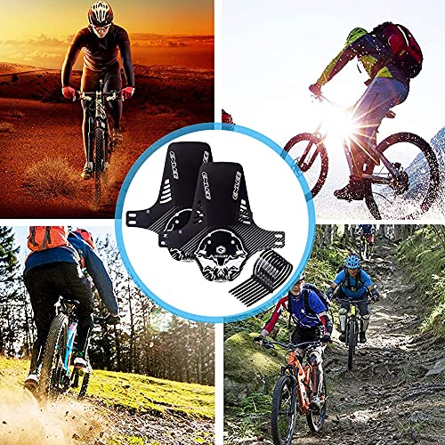 Material rigido,Guardabarros MTB,MTB Mudguard Delantero y Trasero Compatible se Adapta a 20" 22" 26" 27,5" 29 Pulgadas de Bici y Bicicleta Fat