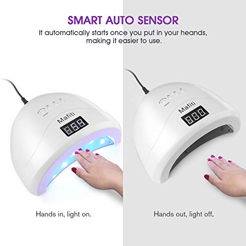 Matifi Lámpara Ultravioleta para secado de uñas. 48W. Tecnología UV LED. Ideal para uñas de gel y todo tipo de manicura. Con 4 modos de temporizador