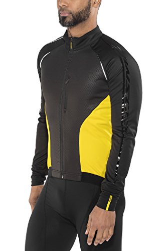 MAVIC Cosmic Elite - Chaqueta térmica de invierno para bicicleta, color negro y amarillo, talla S (44/46)