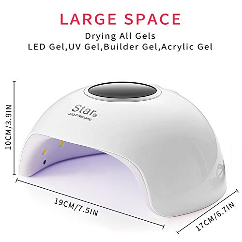 McNory 54W Lámpara Secador de Uñas,18 LED/UV Gel Esmalte de Uñas Curado Luz Máquina,3 modos de tiempo,90s Modo de calor bajo y Pantalla LED Para Manicura/Pedicure Nail Art en el Hogar ect (white)