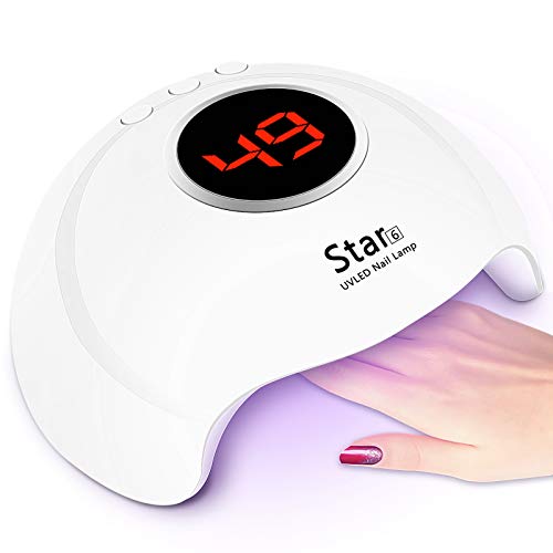 McNory 54W Lámpara Secador de Uñas,18 LED/UV Gel Esmalte de Uñas Curado Luz Máquina,3 modos de tiempo,90s Modo de calor bajo y Pantalla LED Para Manicura/Pedicure Nail Art en el Hogar ect (white)