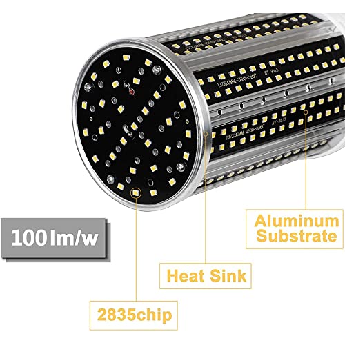 Mdrcg Bombilla maíz LED Equivalente 1000W, 10000 lúmenes 5000K 100W luz Diurna Gran área Blanca E27 Mediana Aire Libre Garaje Interior almacén fábrica Taller Calle Patio Trasero,6000k,100W