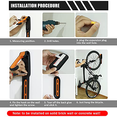 Mecmbj Soportes De Pared para Bicicleta, Soporte De Pared para Exhibición De Bicicletas De Montaña, Accesorios para Bicicletas Plegables Que Ahorran Espacio, Se Utiliza para Suspensión