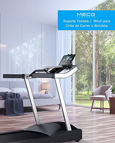 MECO ELEVERDE Soporte Tablet Bicicleta Estatica, 360° Rotación Soporte Bicicleta para Móvil, Compatible con Soporte de iPad/Micrófono/Bici Estática/Ciclismo Indoor, 4.7'-12.9' de Tabletas o Móvil