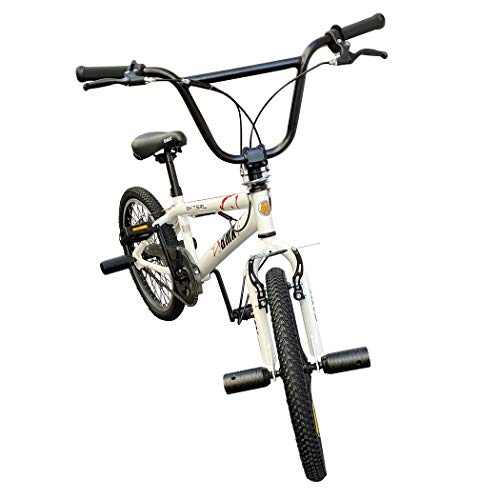Mediawave Store - Bicicleta BMX FreeStyle con cuadro de acero Jumper SPOKES WHEEL Bicicleta Medida 20 pulgadas con dirección de 360°, BMX Freestyle (blanco)