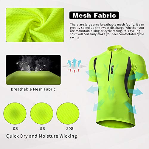 MEETWEE Maillot Ciclismo Hombre, Bicicleta De para Jersey Manga Corta Cómodo Respirable Secado Rápido