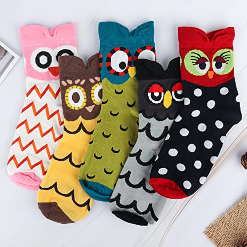Merclix Calcetines Búho Mujer, Calcetines Divertidos Mujer Originales, Regalo Mujer Búho