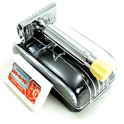 Merkur 570 - Maquinilla de afeitar regulable (en caja), diseño cromado