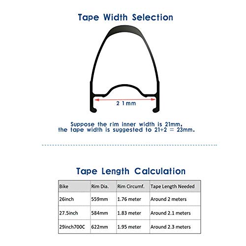 MEROURII Cinta de llanta para Bicicleta, Bicicleta Ancho 23/25/27/29 Mm Antipinchazos,para Bicicleta de montaña Rueda de Bicicleta de Carretera