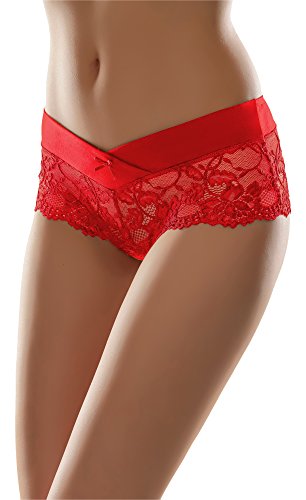 Merry Style Bragas Slip Bóxer Ropa Interior Mujer MSGAB155 (Rojo, 40 (Talla del Productor: L))