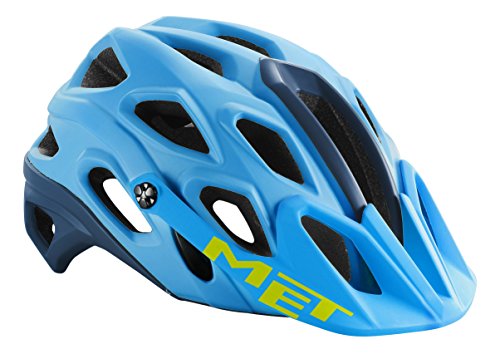 MET Adultos Casco para Bicicleta de montaña Lupo, Primavera/Verano, Unisex, Color Cyan/Petrol Blue, tamaño 54-58 cm