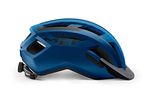 MET Casco ALLROAD CE Mate 58-61, Adultos Unisex, Azul/Negro (Multicolor), L