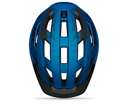 MET Casco ALLROAD CE Mate 58-61, Adultos Unisex, Azul/Negro (Multicolor), L