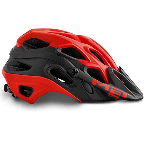 MET Casco Lupo M(54-58), Adultos Unisex, Multicolor (Rojo Negro)