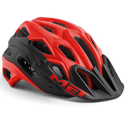 MET Casco Lupo M(54-58), Adultos Unisex, Multicolor (Rojo Negro)