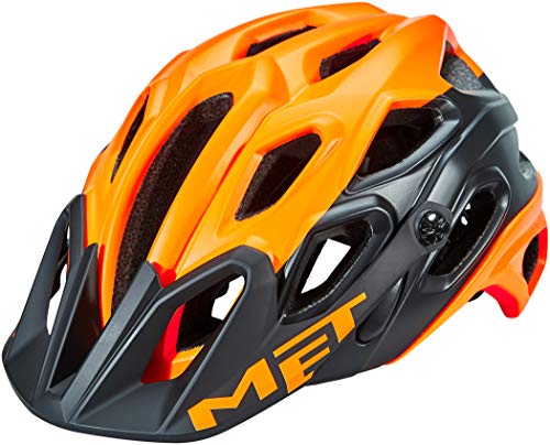 MET Casco Lupo Naranja/Negro M 54-58, Unisex Adulto