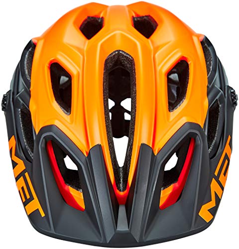 MET Casco Lupo Naranja/Negro M 54-58, Unisex Adulto