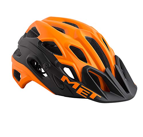 MET Casco Lupo Naranja/Negro M 54-58, Unisex Adulto