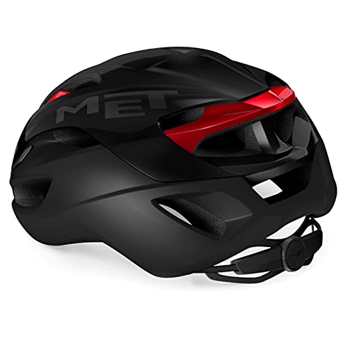 MET Casco RIVALE MIPS NEG/Rojo Mate BRI.T.M 56-58, Adultos Unisex, No definido, T.A