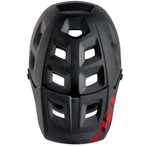 MET Casco Terranova S(52-56), Unisex Adulto, Multicolor (Negro Rojo)