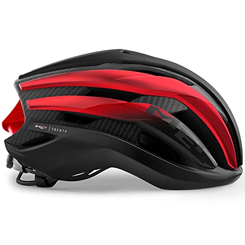 MET Casco Trenta 3K Carbon NEG/Rojo Metal.MA.BRI.T, Adultos Unisex, No definido, T.A