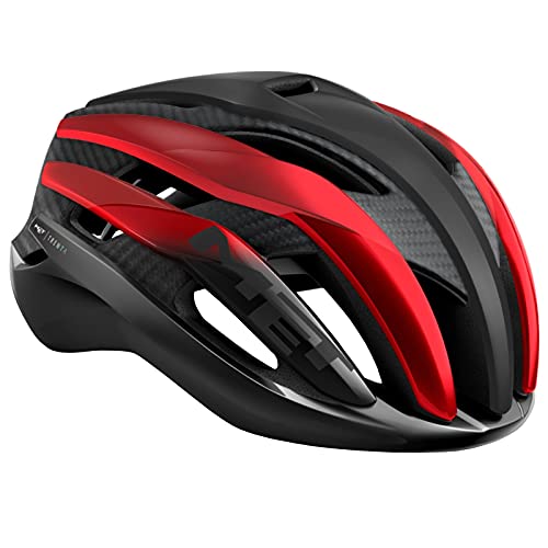 MET Casco Trenta 3K Carbon NEG/Rojo Metal.MA.BRI.T, Adultos Unisex, No definido, T.A