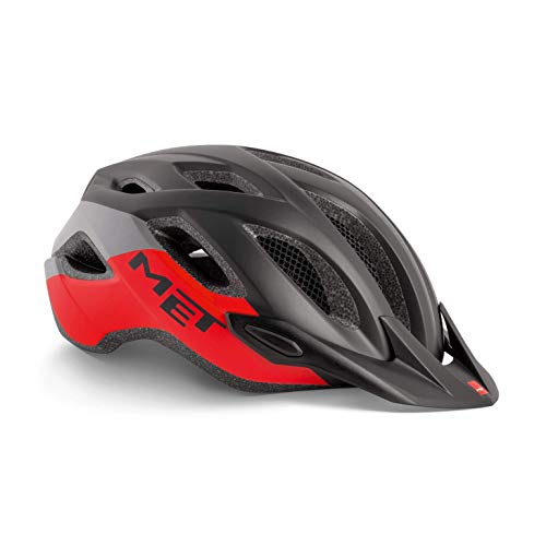 Met Crossover XL(60-64) Casco Montañismo, Alpinismo y Trekking, Adultos Unisex, Multicolor (Negro Rojo)