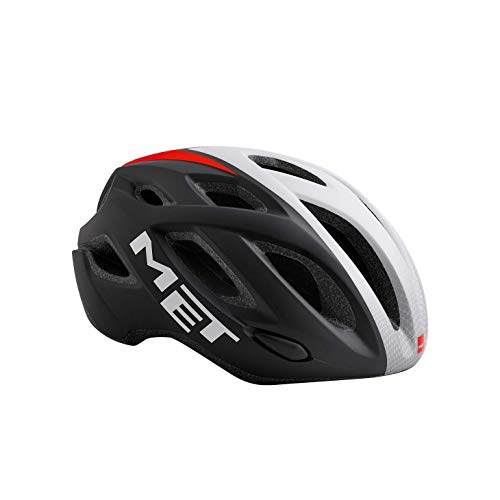 MET M 52-59 Casco Idolo Negro/Blanco/Rojo Mate (52/59), Unisex Adulto, Medium